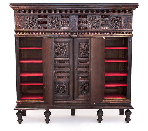 Neo-Breton Vintage Massief Eiken Dressoir, 1880