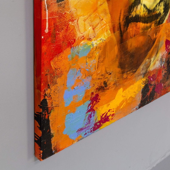 Image 1 of Claus Costa Pop Art Gandhi Schilderij 