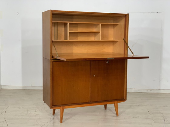 Image 1 of Mid Century secretaire ladekast schrijftafel vintage