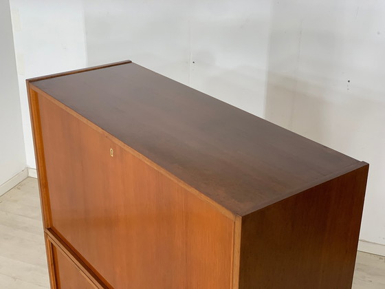 Image 1 of Mid Century secretaire ladekast schrijftafel vintage