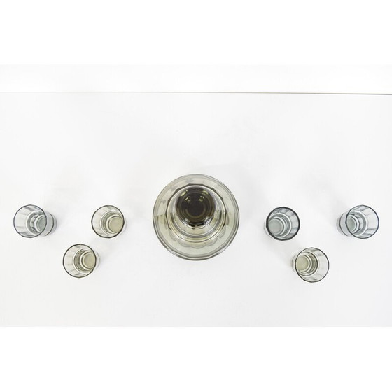 Image 1 of Vintage Art Deco glazen karafset, Tsjecho-Slowakije jaren 1930