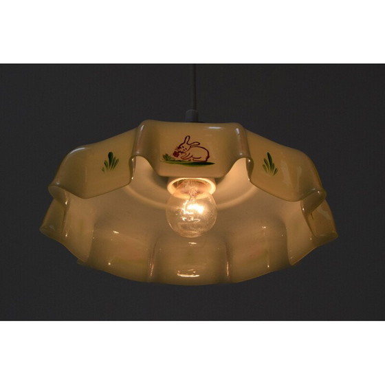 Image 1 of Vintage glazen hanglamp, Tsjecho-Slowakije 1950