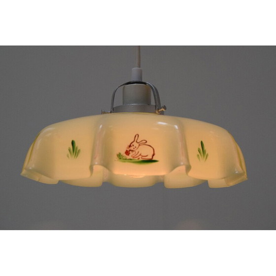 Image 1 of Vintage glazen hanglamp, Tsjecho-Slowakije 1950