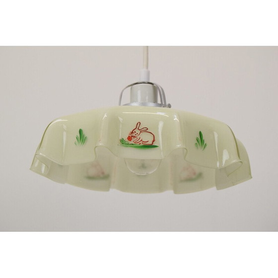 Image 1 of Vintage glazen hanglamp, Tsjecho-Slowakije 1950