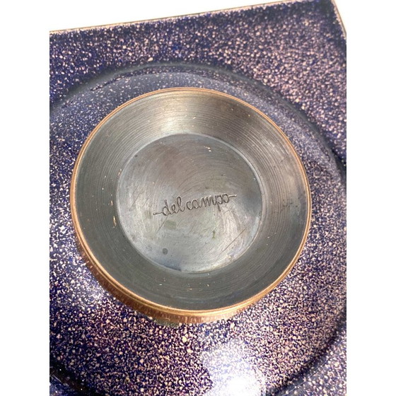 Image 1 of Vintage groen geëmailleerde koperen asbak van Studio Del Campo, Italië 1970