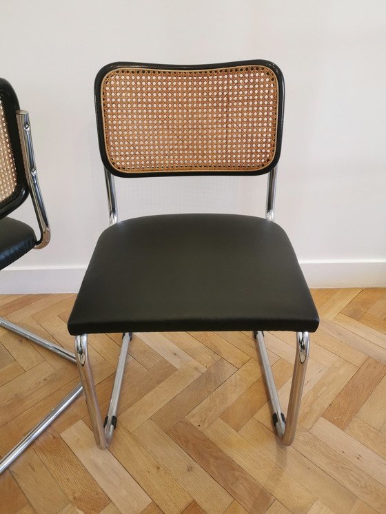 Image 1 of 2x Cesca eetkamerstoelen van Marcel Breuer