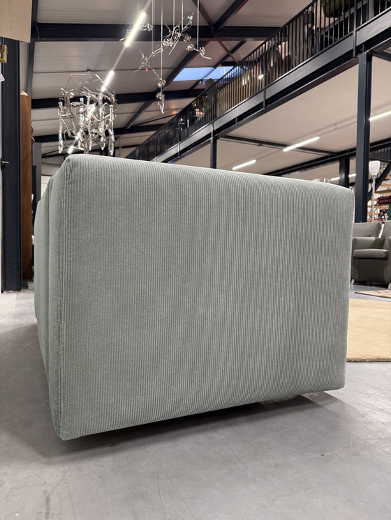 Image 1 of Gelderland 430 Kubusbank 2 Zits Blauw Rib Stof 