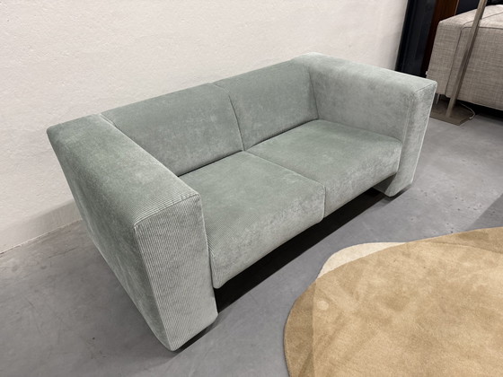 Image 1 of Gelderland 430 Kubusbank 2 Zits Blauw Rib Stof 