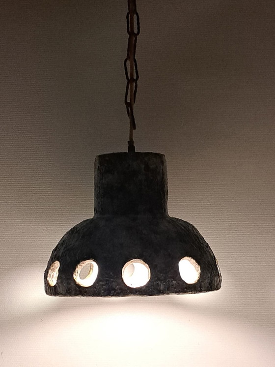 Image 1 of 70S Keramieke Hanglamp Uit Denemarken 