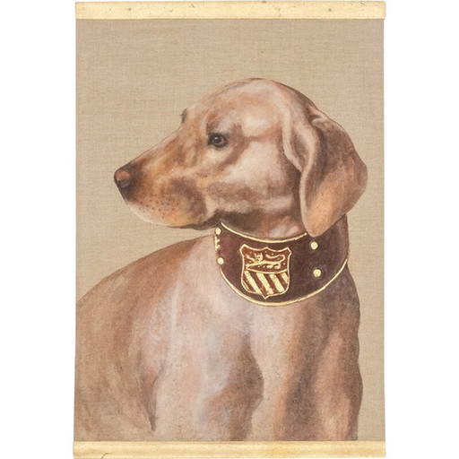 Vintage schilderij van een hond, Frankrijk