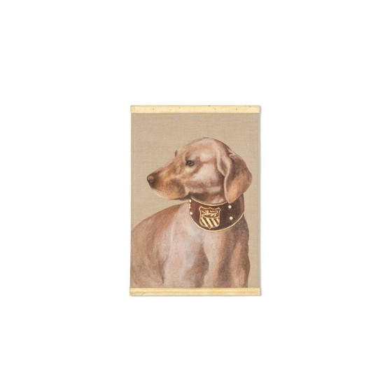 Image 1 of Vintage schilderij van een hond, Frankrijk