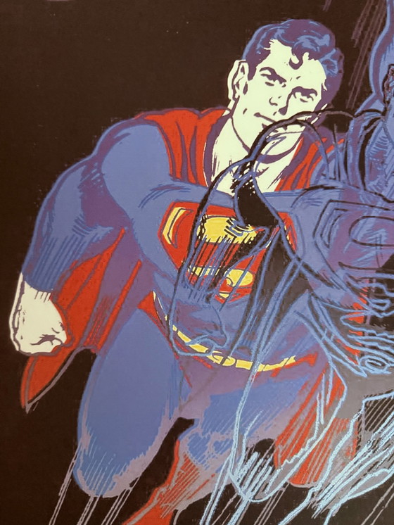 Image 1 of Andy Warhol: “Superman”. 80/100.  Gesigneerde Lithografie, Genummerd. 