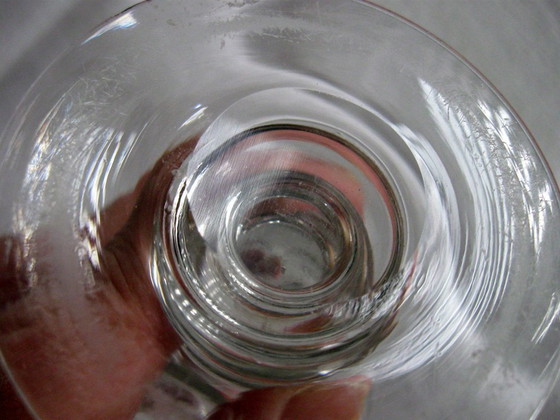 Image 1 of Antiek glaswerk : 10 glazen met platte steel (witte wijn of aperitiefglazen)