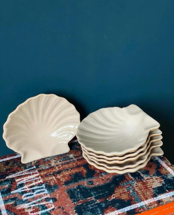 Image 1 of Set Van 6 Vintage Oven Bestendige Schelpschaaltjes