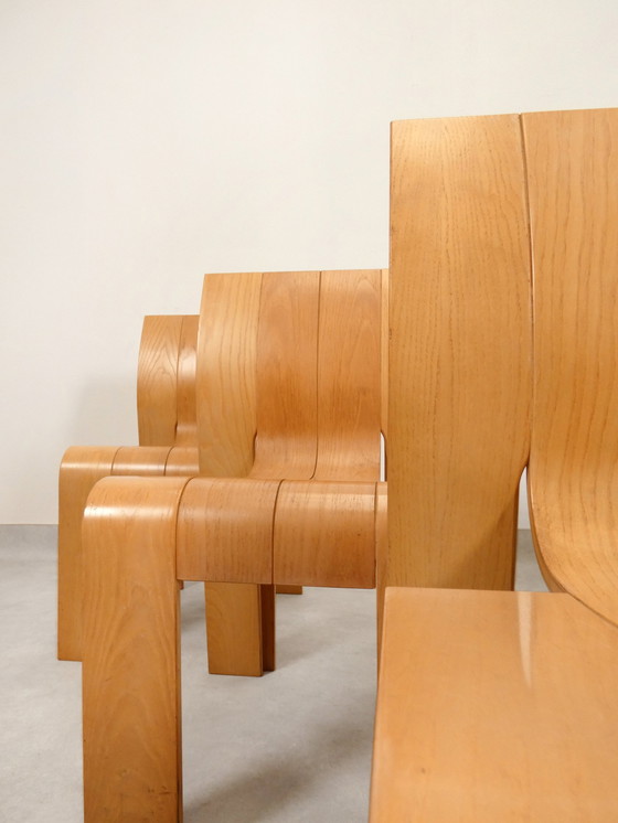 Image 1 of Gijs Bakker 'Strip' Stoelen Voor Castelein 