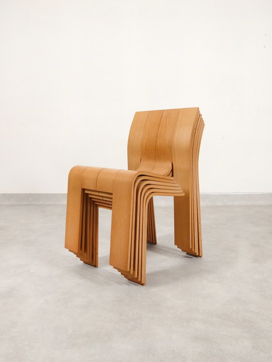 Image 1 of Gijs Bakker 'Strip' Stoelen Voor Castelein 