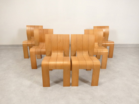 Image 1 of Gijs Bakker 'Strip' Stoelen Voor Castelein 