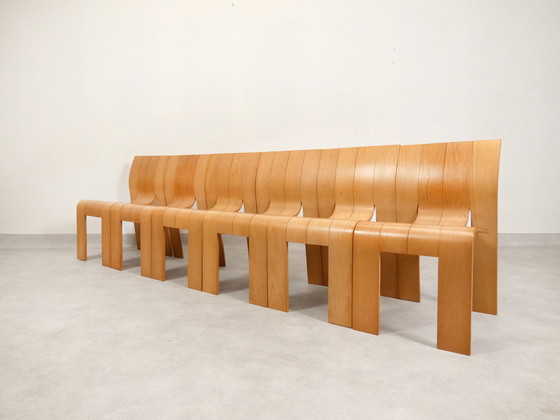 Image 1 of Gijs Bakker 'Strip' Stoelen Voor Castelein 