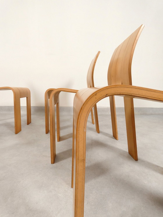 Image 1 of Gijs Bakker 'Strip' Stoelen Voor Castelein 