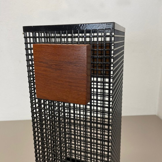 Image 1 of Vintage paraplubak in metaal, teak en eikenhout van Josef Hoffmann, Oostenrijk 1960