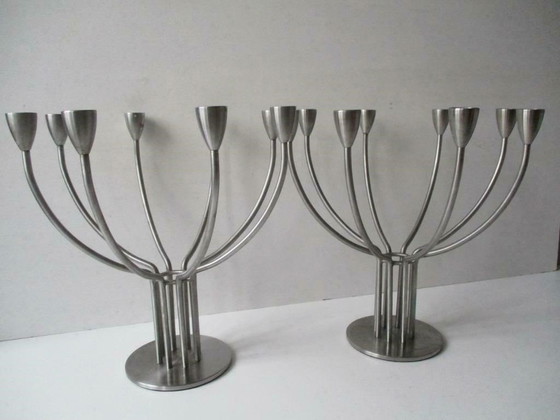 Image 1 of 8-Armige Design Kandelaar (2 Stuks) Designstudio K. & M. Hagberg 