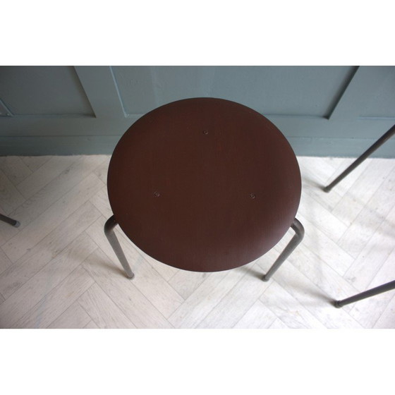 Image 1 of Vintage teakhouten Dot krukjes van Arne Jacobsen, 1950