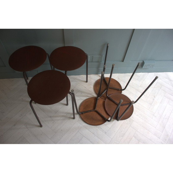 Image 1 of Vintage teakhouten Dot krukjes van Arne Jacobsen, 1950