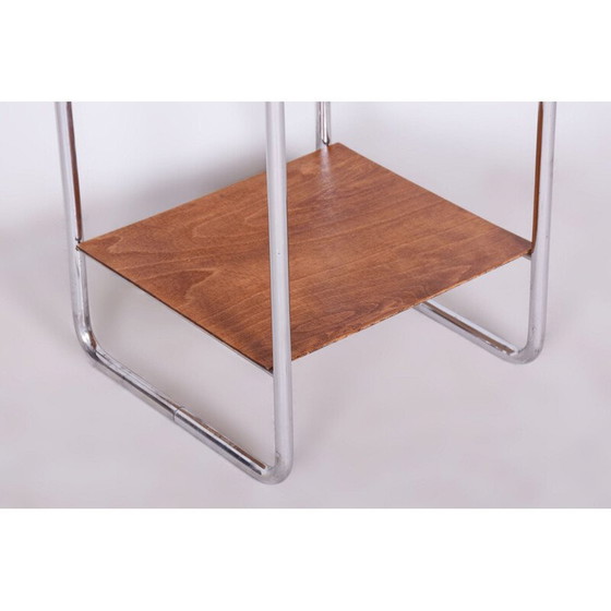 Image 1 of Vintage Bauhaus plank in chroomstaal en eikenhout van Marcel Breuer voor Slezak Factories, Tsjecho-Slowakije 1930
