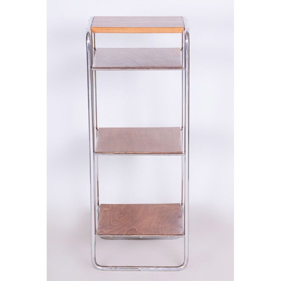 Image 1 of Vintage Bauhaus plank in chroomstaal en eikenhout van Marcel Breuer voor Slezak Factories, Tsjecho-Slowakije 1930