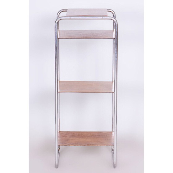 Image 1 of Vintage Bauhaus plank in chroomstaal en eikenhout van Marcel Breuer voor Slezak Factories, Tsjecho-Slowakije 1930