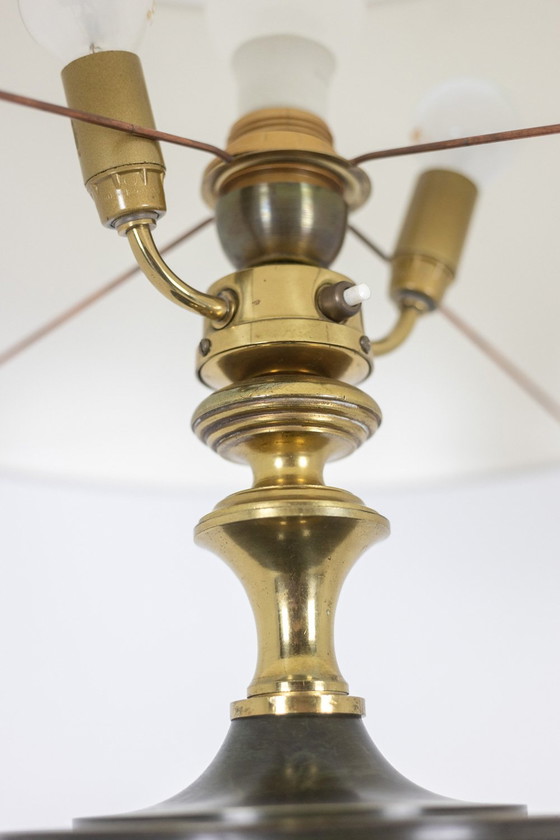 Image 1 of Bronzen vloerlamp in restauratiestijl met twee patina's. Circa 1900.