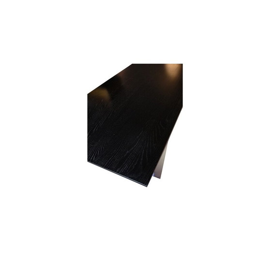 Image 1 of Vintage salontafel in aluminium en zwart essenhout uit de naver collectie model Ak 132