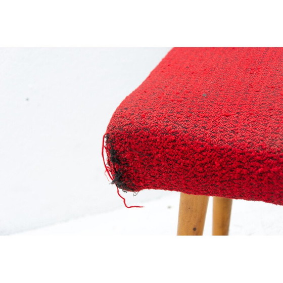 Image 1 of Mid century gestoffeerde voetsteun, Tsjecho-Slowakije 1960