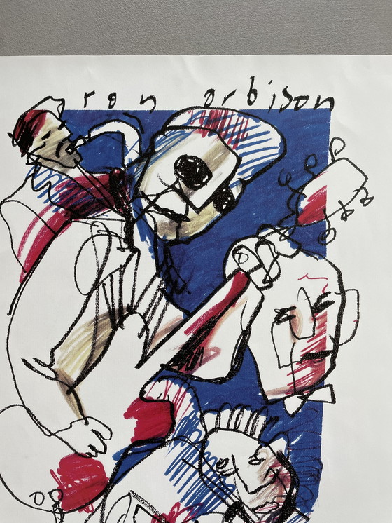 Image 1 of Offset litho Herman brood - Roy orbison 50x60