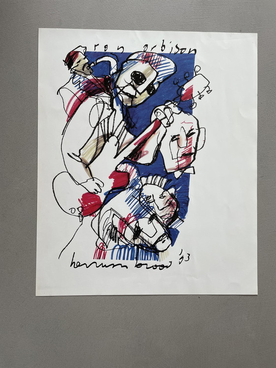 Image 1 of Offset litho Herman brood - Roy orbison 50x60