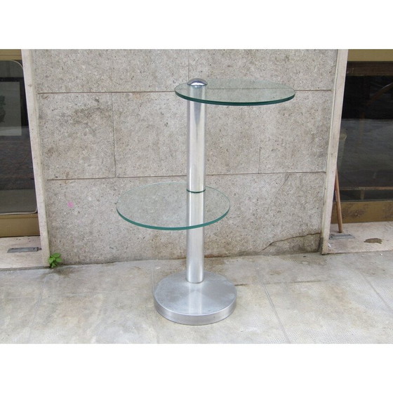 Image 1 of Vintage glazen ronde salontafel, 1970