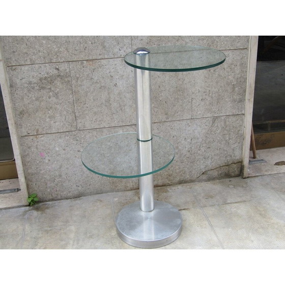 Image 1 of Vintage glazen ronde salontafel, 1970