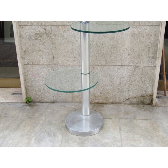 Image 1 of Vintage glazen ronde salontafel, 1970