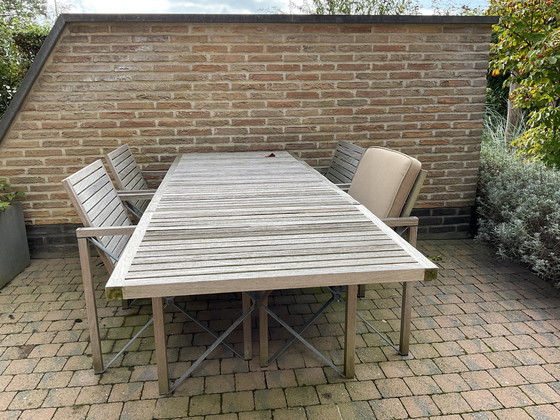 Image 1 of Bent Krogh Tuintafel, 4 Armstoelen Met Zit En Rugkussens Xylofon