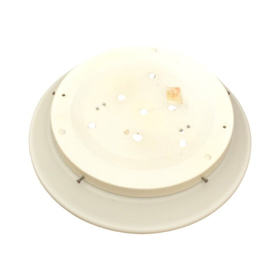Image 1 of Vintage plafondlamp Great White model P-2 in wit geperst glas voor Penko Pieńsk, Polen 1970