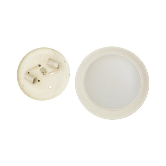 Image 1 of Vintage plafondlamp Great White model P-2 in wit geperst glas voor Penko Pieńsk, Polen 1970