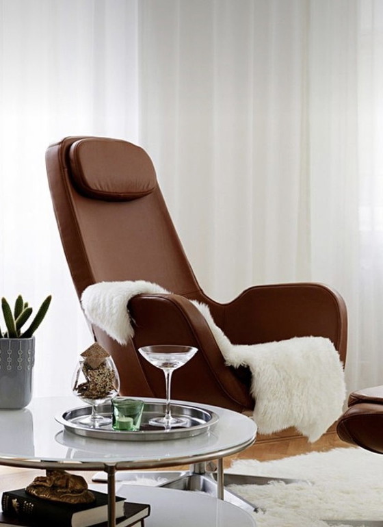 Image 1 of Arvika Lounge Fauteuil Met Voetenbank Leer