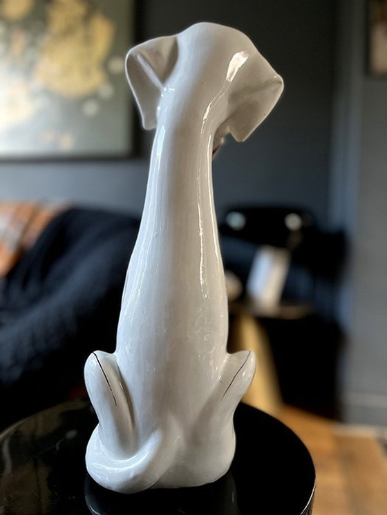 Image 1 of Prachtige geëmailleerde porseleinen hond