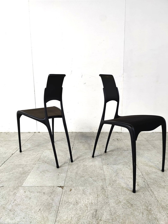 Image 1 of 4x Zeldzame koolstofvezel C06 stoelen van Pol Quadens