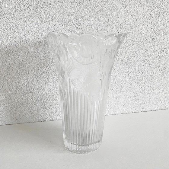 Image 1 of Vintage Italiaanse Borgonovo glazen vaas 1950's