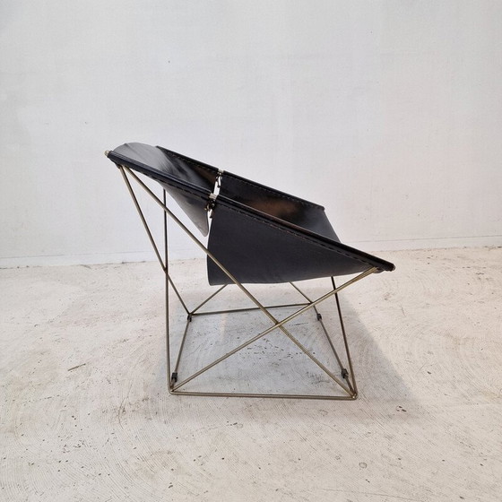 Image 1 of Set van 3 vintage Papillon F675 v stoelen in stalen buizen en leer door Pierre Paulin voor Artifort, Nederland 1960