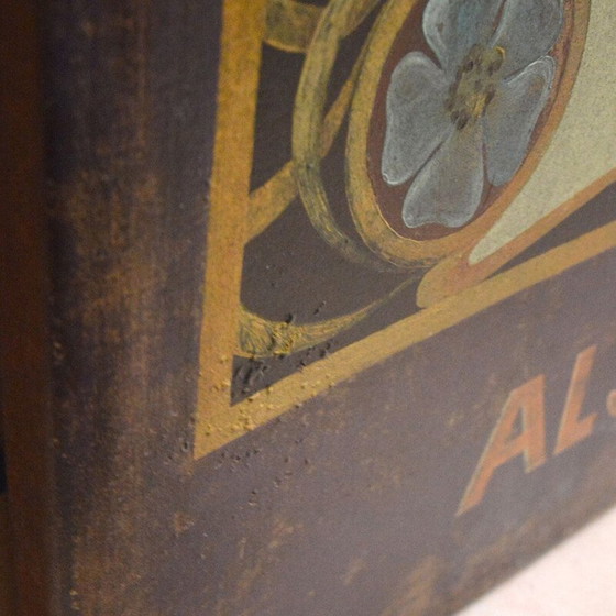 Image 1 of Vintage Art Deco beschilderd plaatstaal "Grande Brasserie Alsacienne", 1920