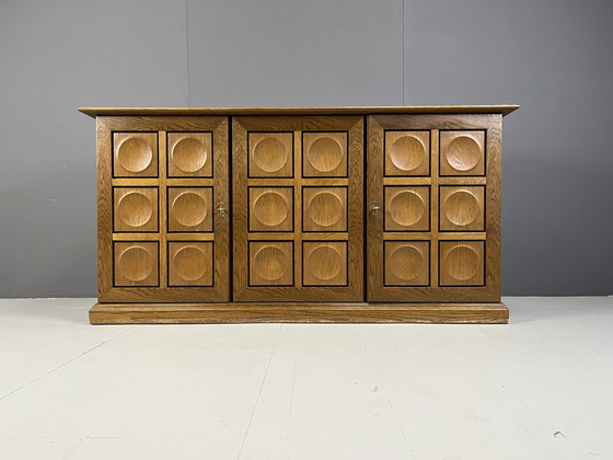 Image 1 of Grafisch brutalistische credenza, jaren 1970