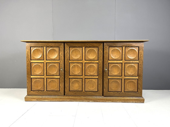 Image 1 of Grafisch brutalistische credenza, jaren 1970