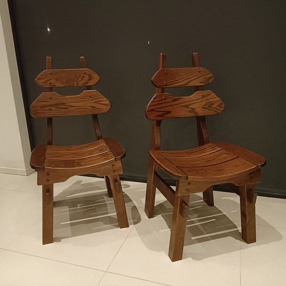 Image 1 of 2 Brutalist Seventies Stoelen